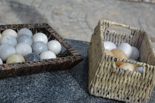 Marmoreier und Kugeln